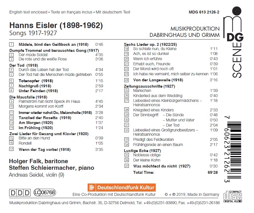 Eisler: Lieder Vol. 4 - slide-1