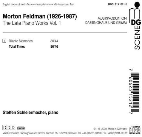 Feldman: Late Piano Works Vol. 1 - slide-1