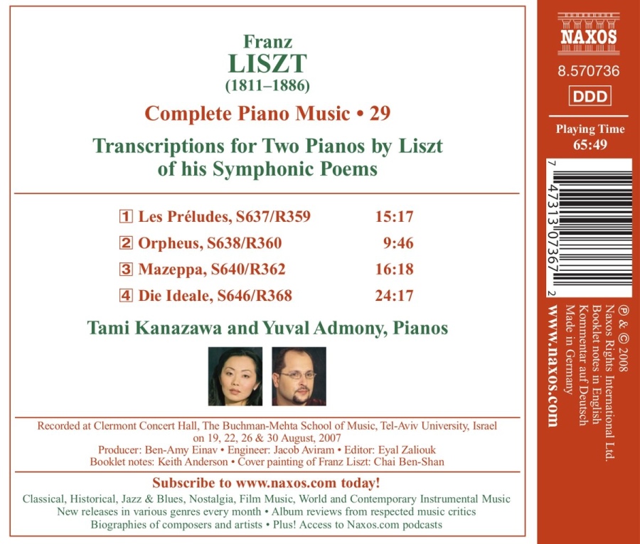 Liszt: Music for 2 Pianos -  Les Preludes, Orpheus, Mazeppa, Die Ideale (Piano Music Vol. 29) - slide-1