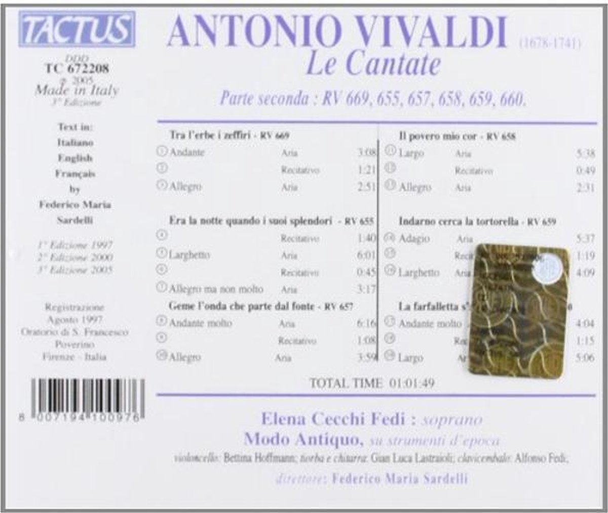 Vivaldi:Le Cantate per soprano Vol.2 - slide-1