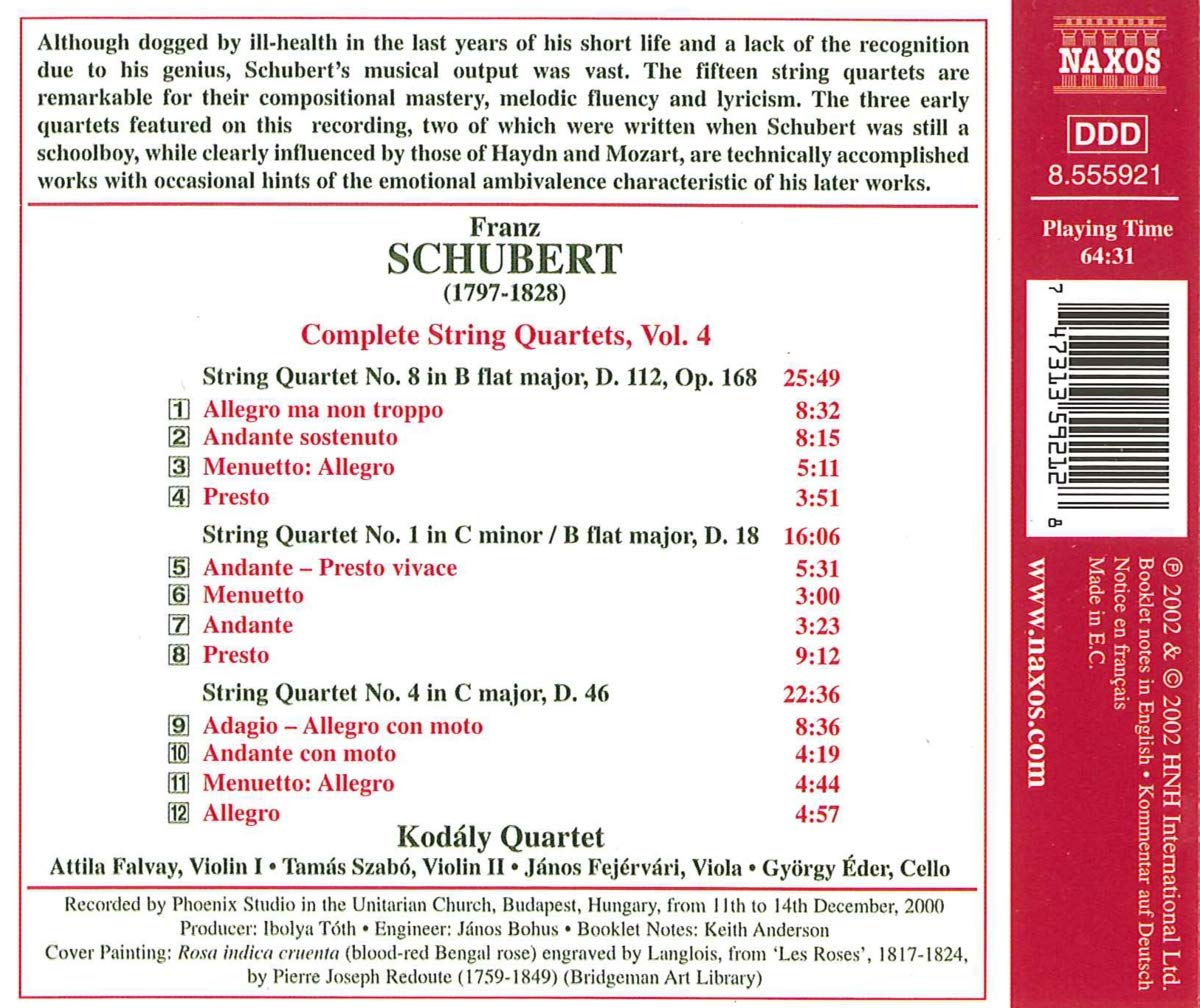 SCHUBERT: Complete String Quartets vol. 4 - slide-1