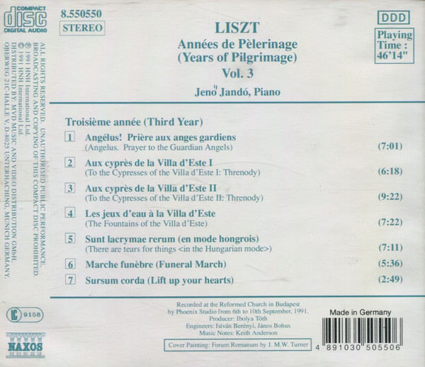 LISZT: Years of Pilgrimage 3 - slide-1