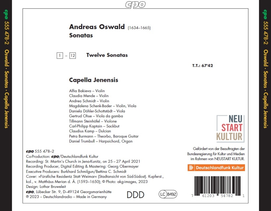 Oswald: Sonatas for Violin & Basso Continuo - slide-1