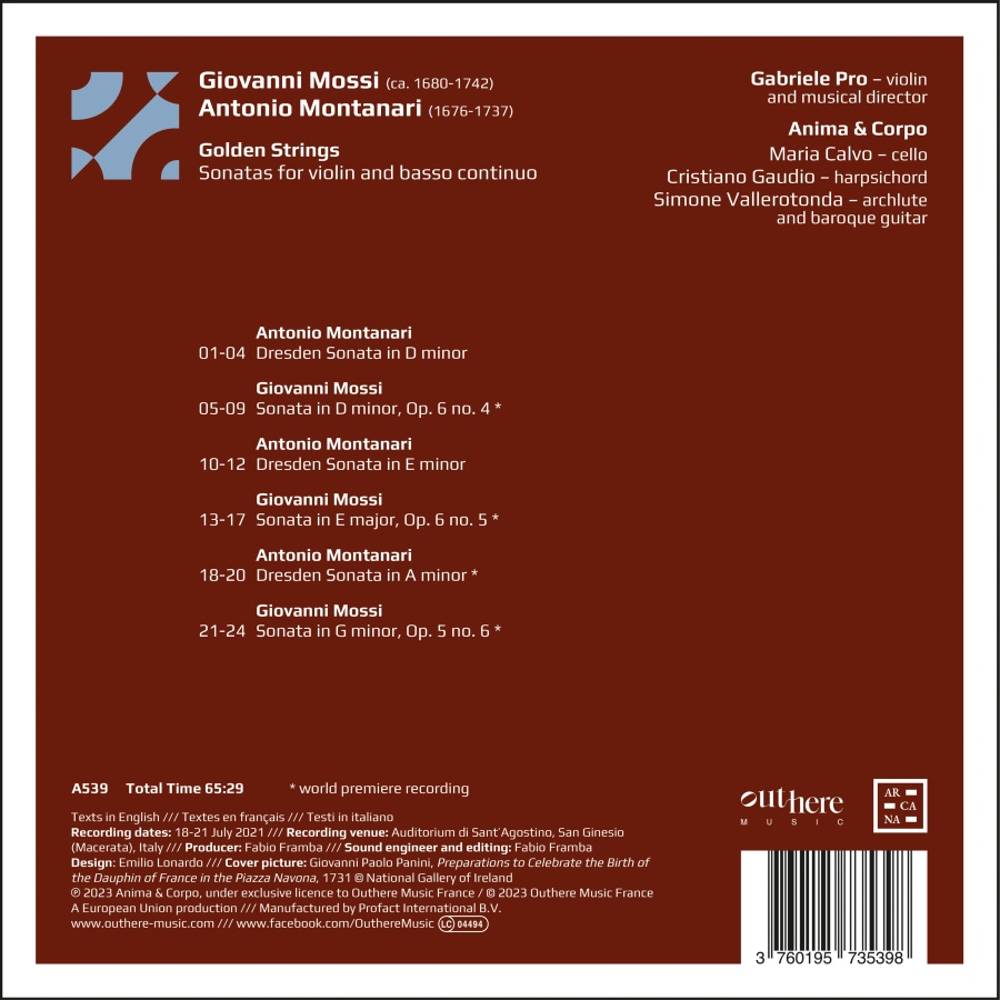 Golden Strings – Mossi & Montanari: Violin Sonatas - slide-1