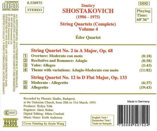 SHOSTAKOVICH: String Quartets Vol. 4 - slide-1