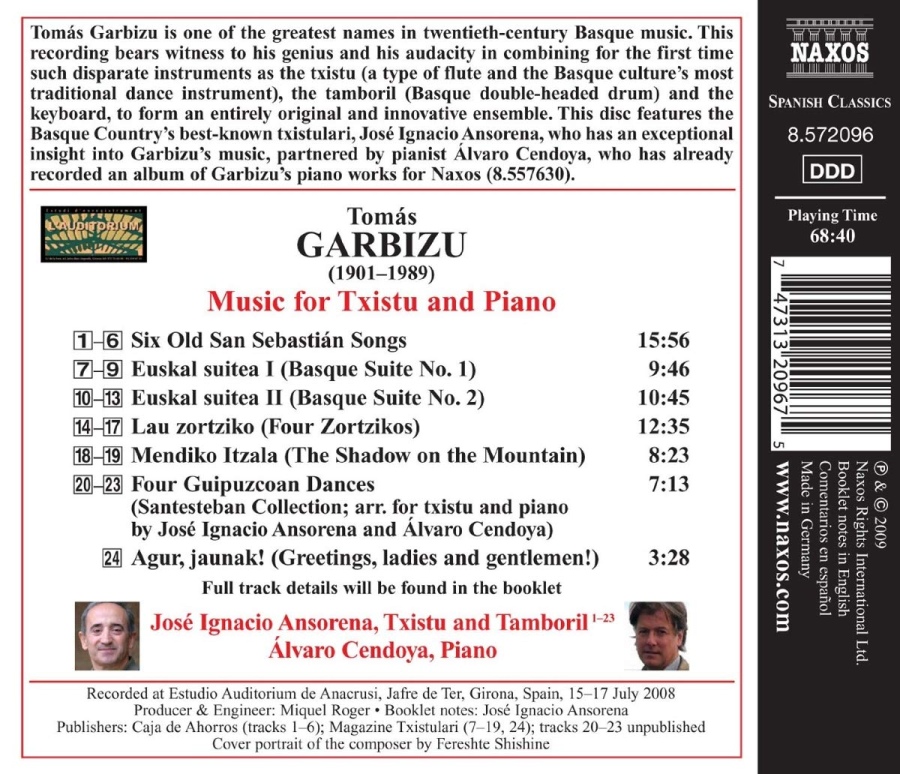 GARBIZU Tomás: Music for Txistu and Piano - slide-1