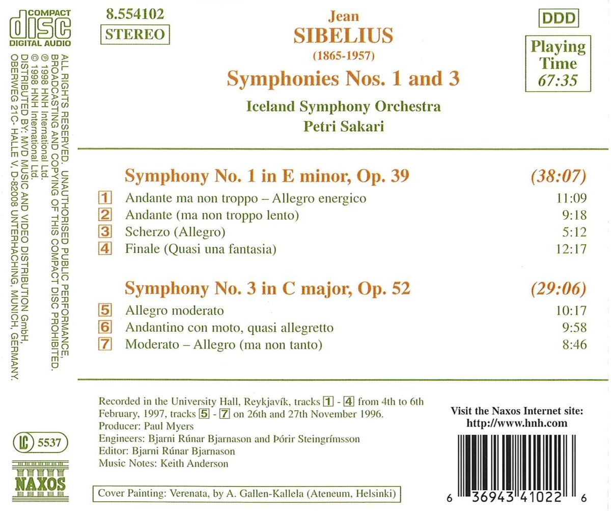 SIBELIUS: Symphonies 1 & 3 - slide-1