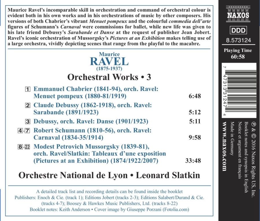 Ravel: Orchestral Works Vol. 3 - Orchestrations, mi.in. Obrazki z wystawy - slide-1