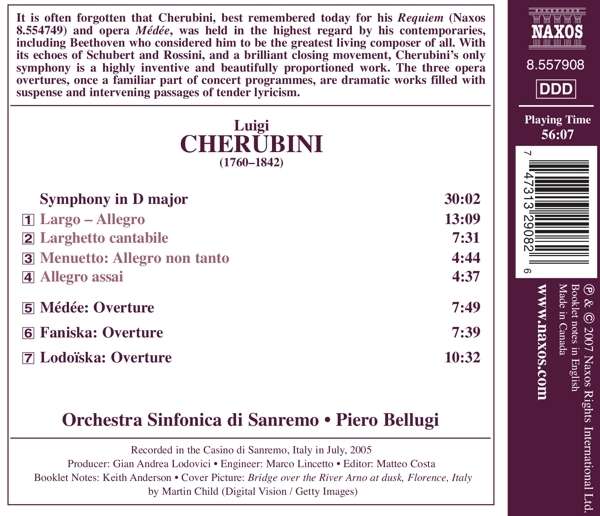 CHERUBINI: Symphony in D major, Opera Overtures - slide-1