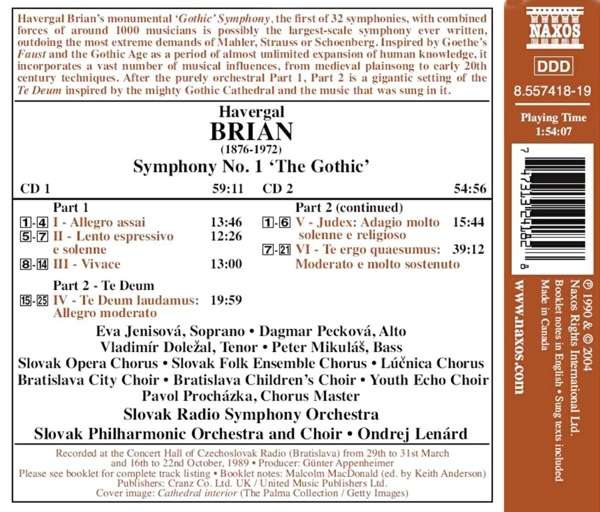 BRIAN: Symph. No. 1 "The Gothic" - slide-1