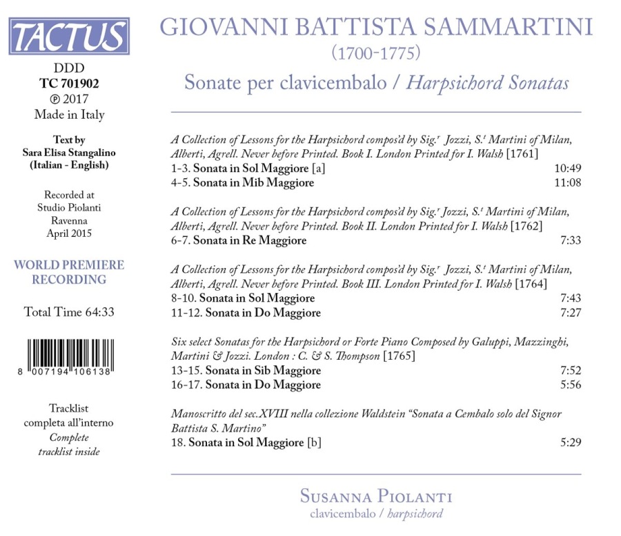 Sammartini: Harpsichord Sonatas - slide-1