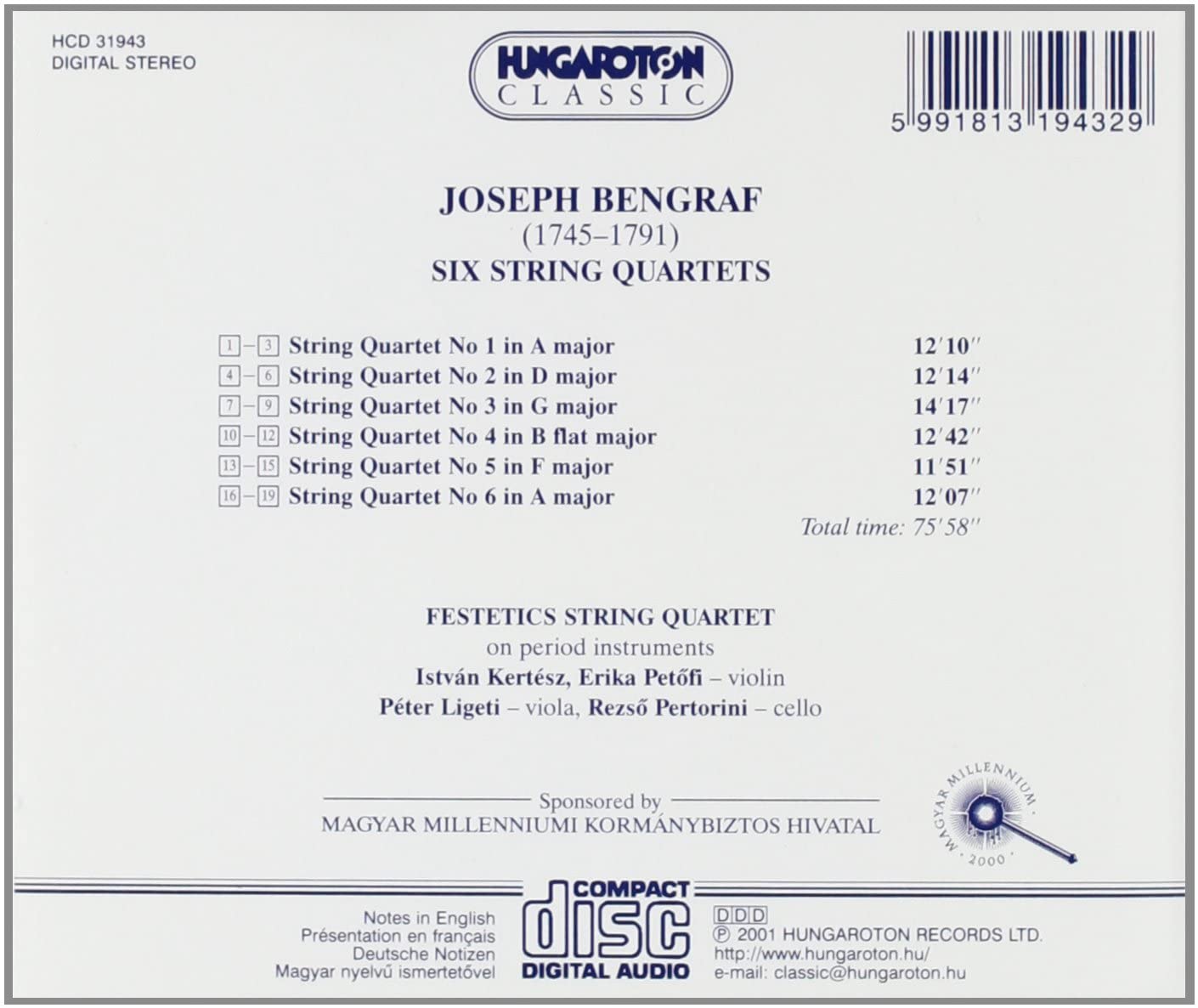 Bengraf: Six string quartets - slide-1