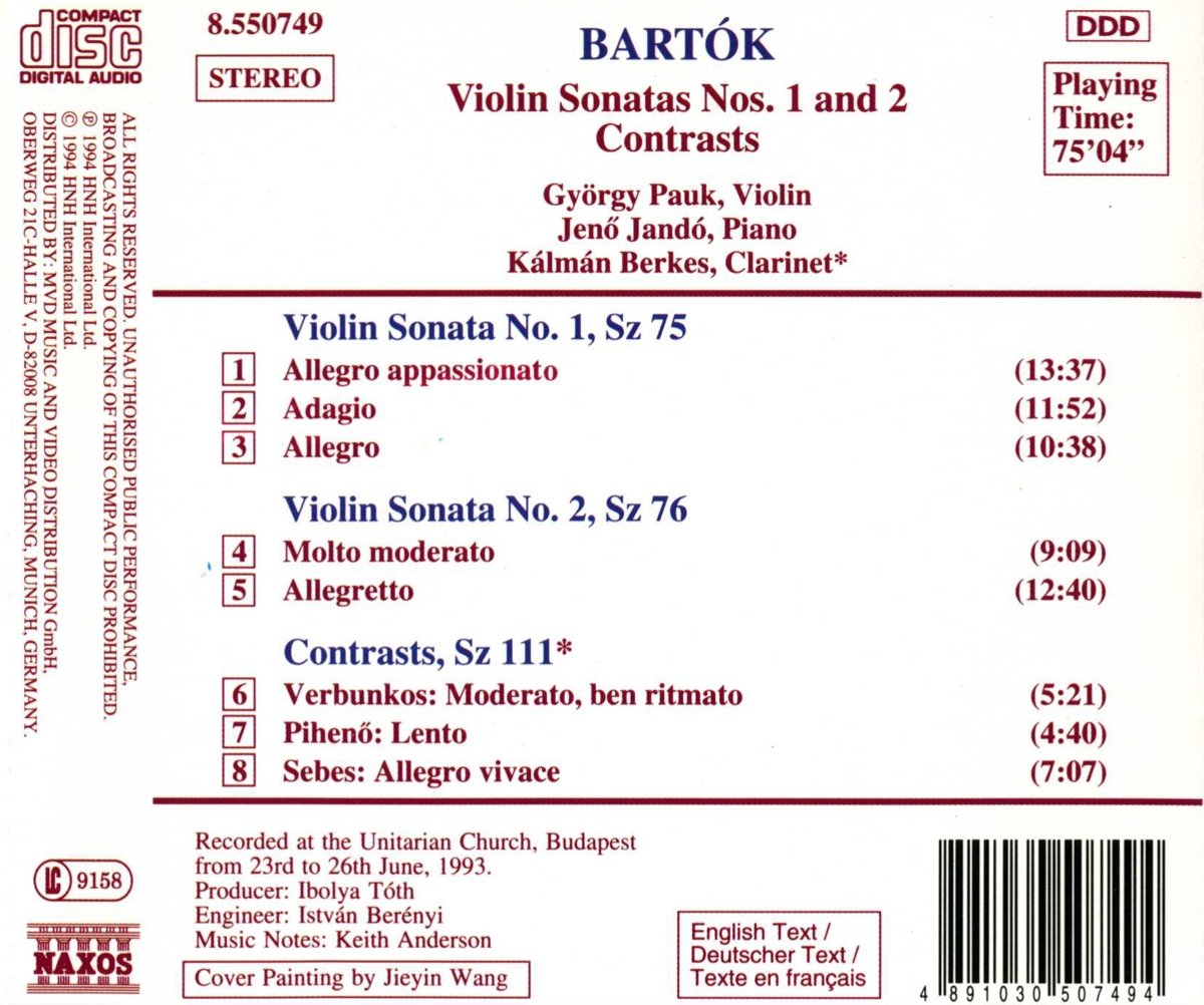 BARTOK: Violin Sonatas Nos. 1 & 2 - slide-1