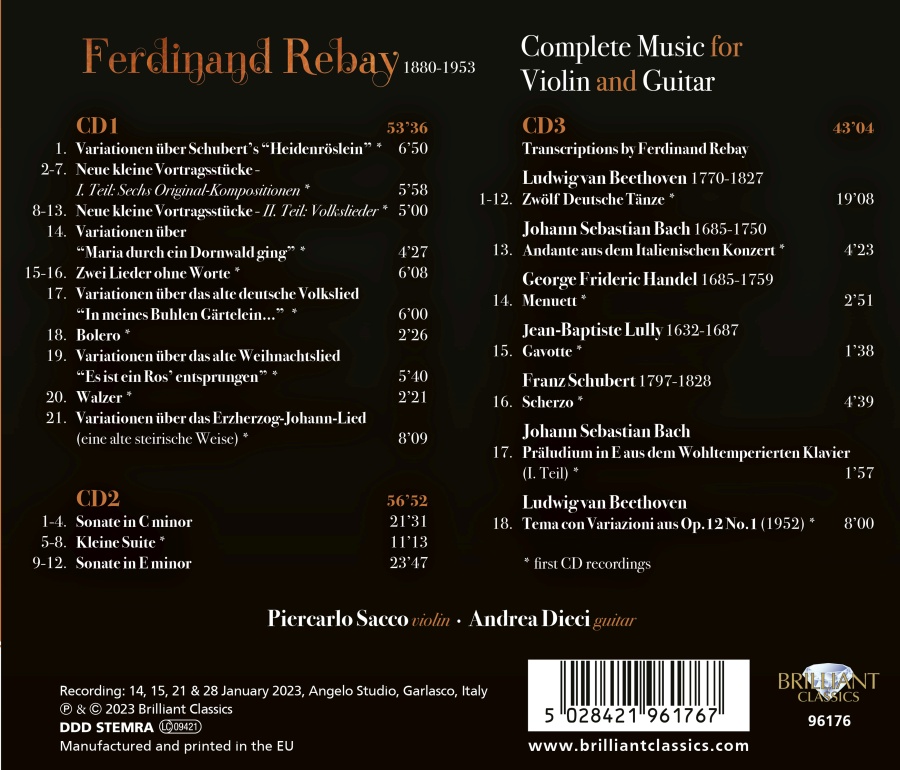 Rebay: Complete Music for Violin and Guitar - slide-1
