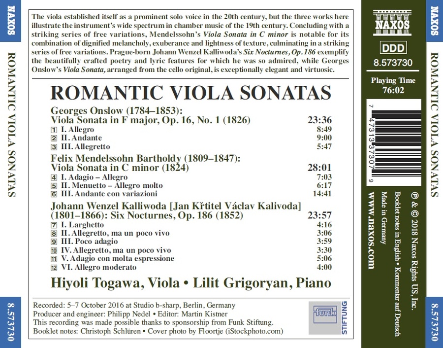 Romantic Viola Sonatas - Onslow; Mendelssohn; Kalliwoda - slide-1