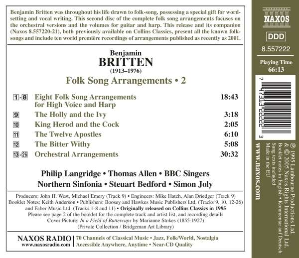 BRITTEN: Folk Songs Arrangements 2 - slide-1