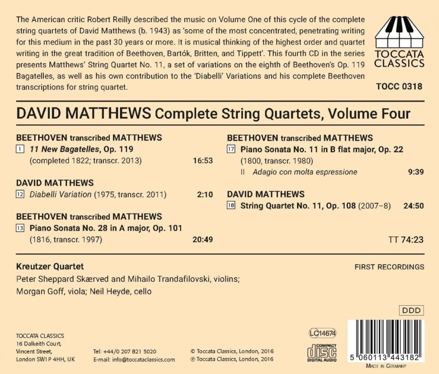 Matthews: String Quartets Vol. 4 - slide-1