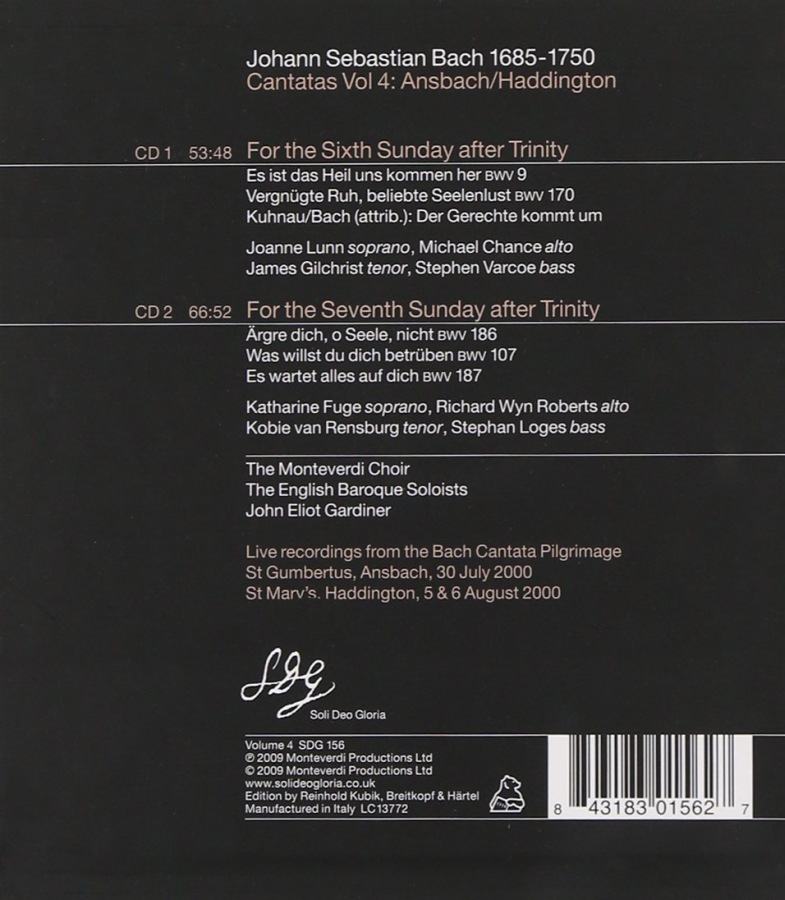 BACH: Cantatas Volume 4 - BWV 9,  170, 186, 107, 187 (2 CD) - slide-1