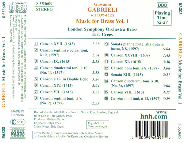 GABRIELI: Music for Brass Vol. 1 - slide-1
