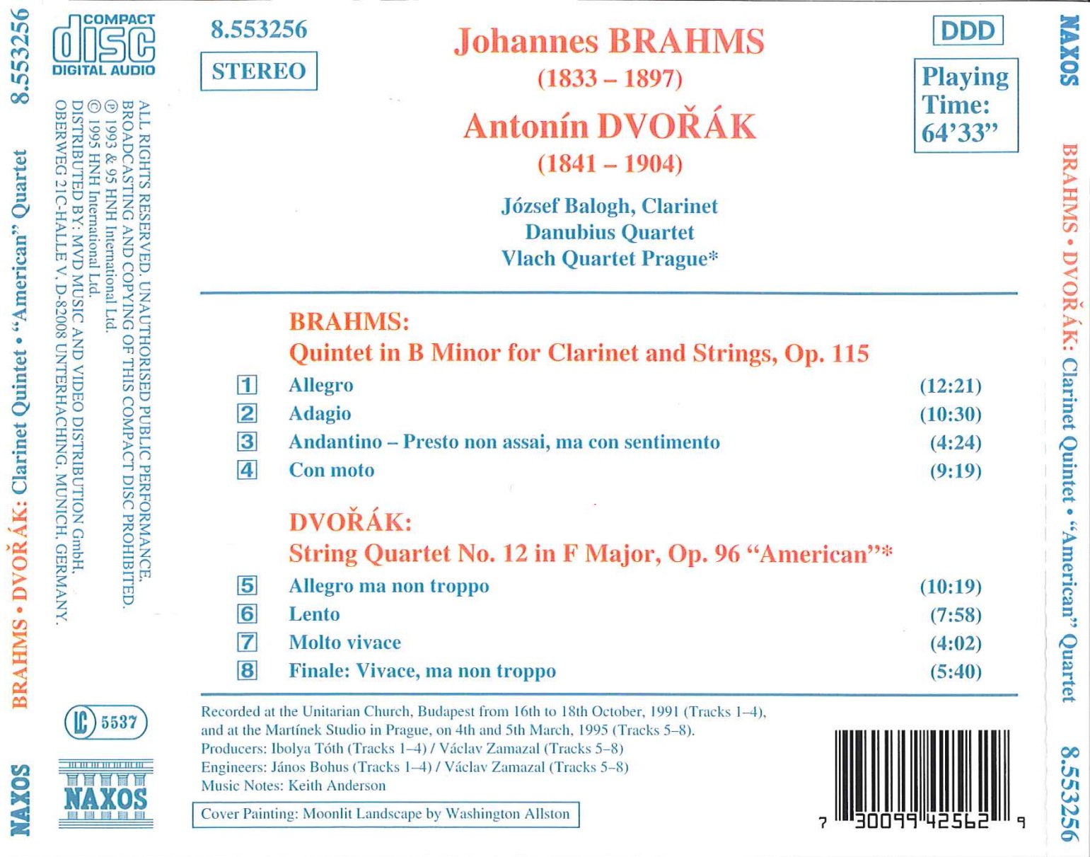 BRAHMS: Clarinet Quintet  in B minor  /  DVORAK: String Quartet No. 12, "American" - slide-1