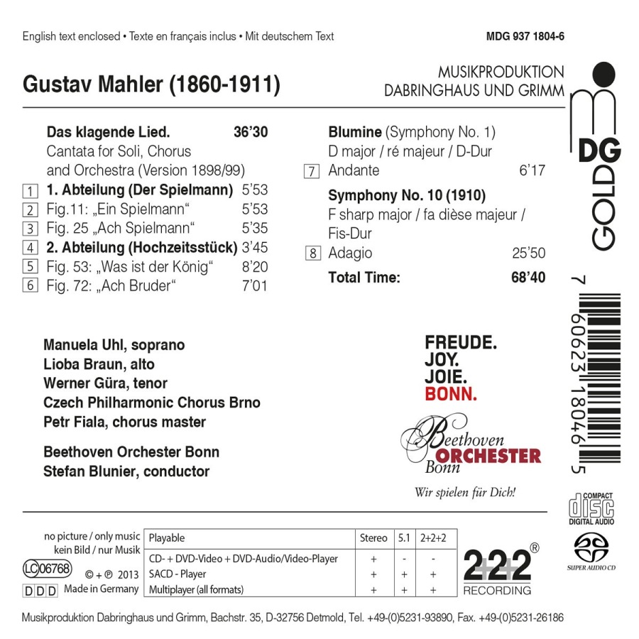 Mahler: Das klagende Lied, Blumine, Adagio of Symphony No. 10 - slide-1