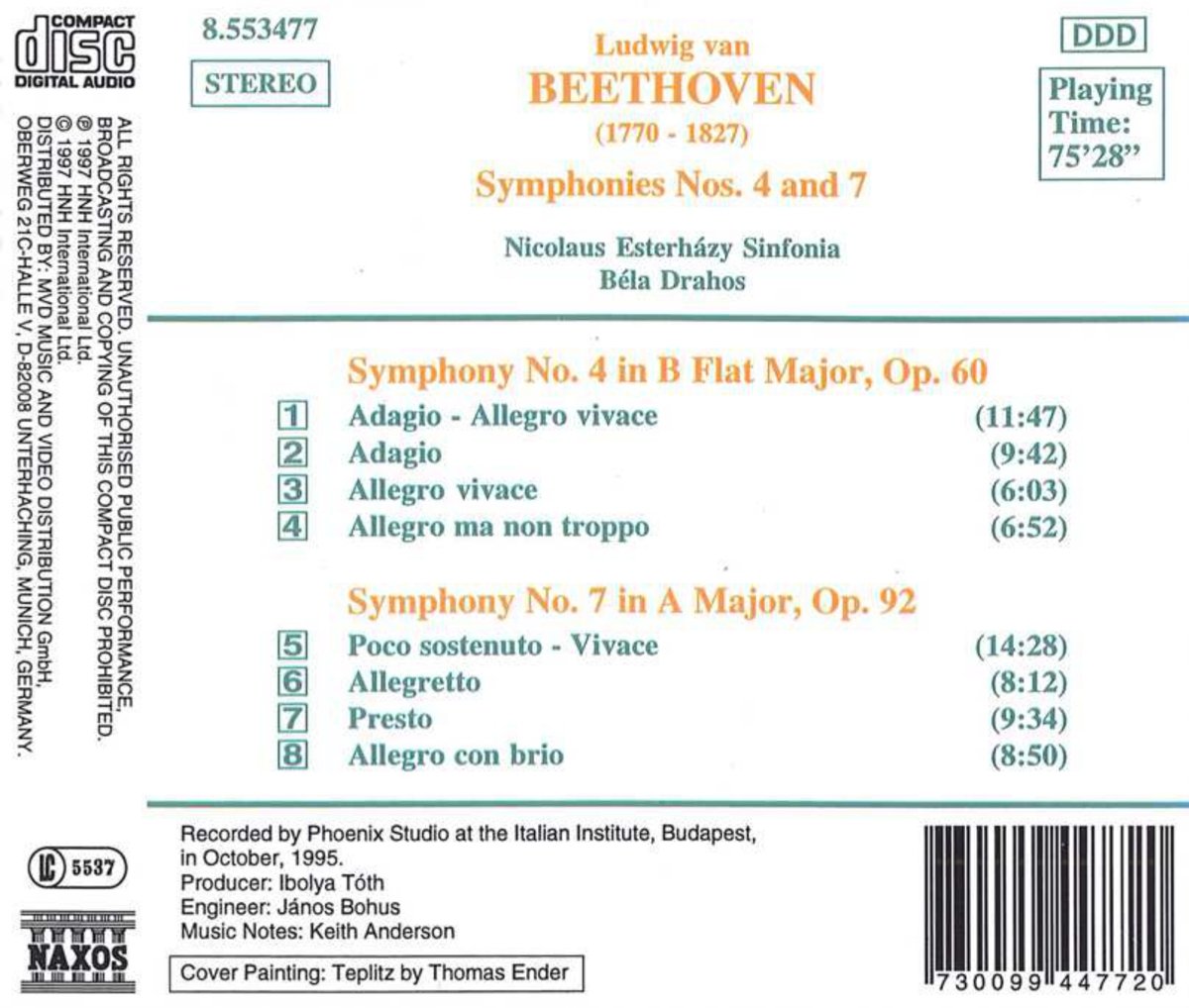 BEETHOVEN: Symphonies nos. 4 & 7 - slide-1