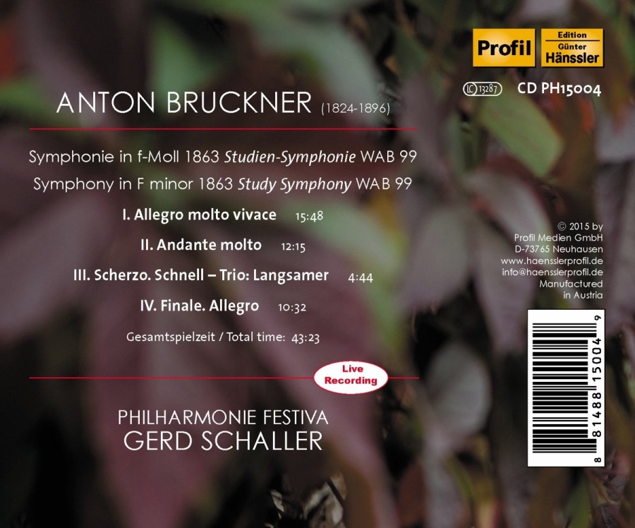 Bruckner: Symphony in F Minor - Study Symphony - slide-1