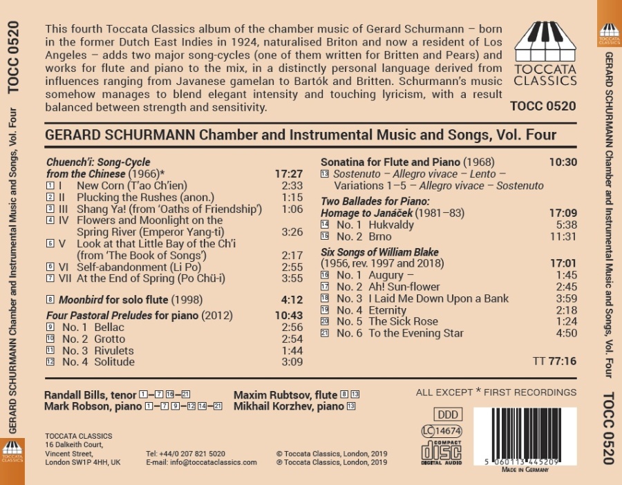 Schurmann: Chamber and Instrumental Music and Songs Vol. 4 - slide-1