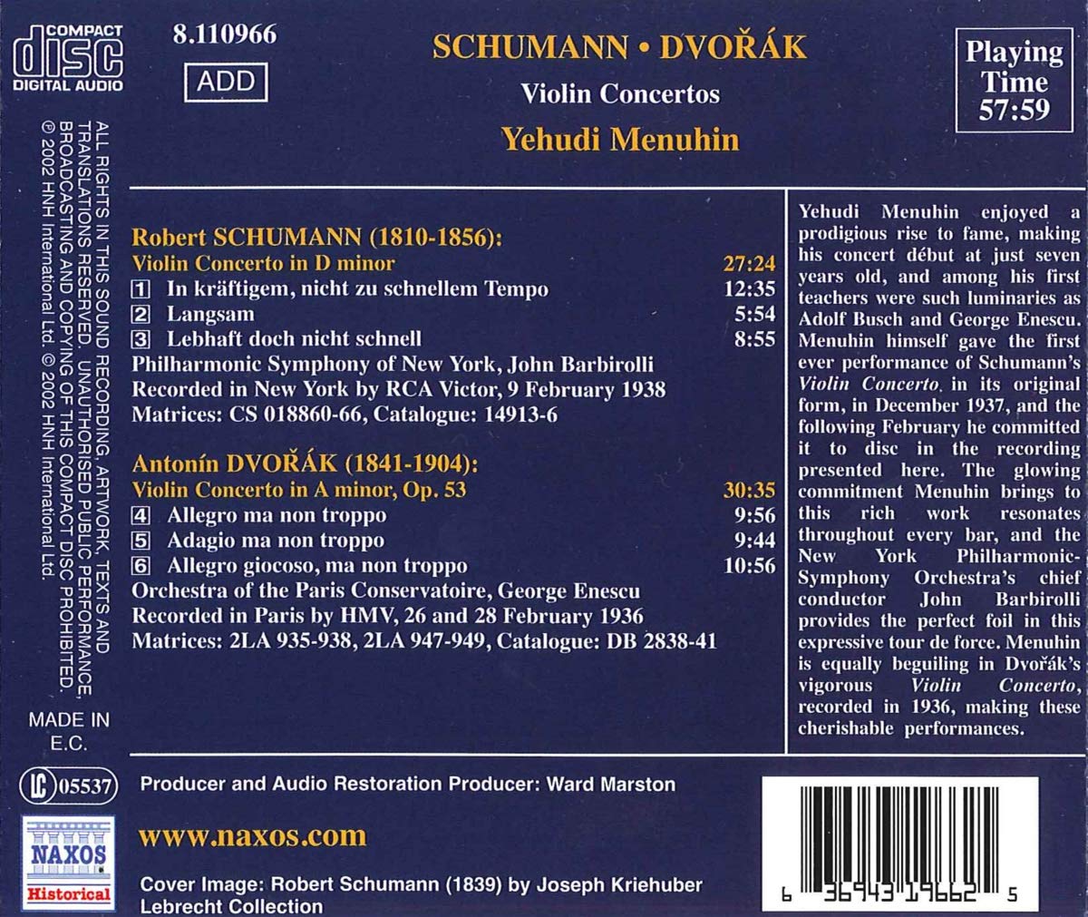 Dvorák / Schumann: Violin Concertos - slide-1