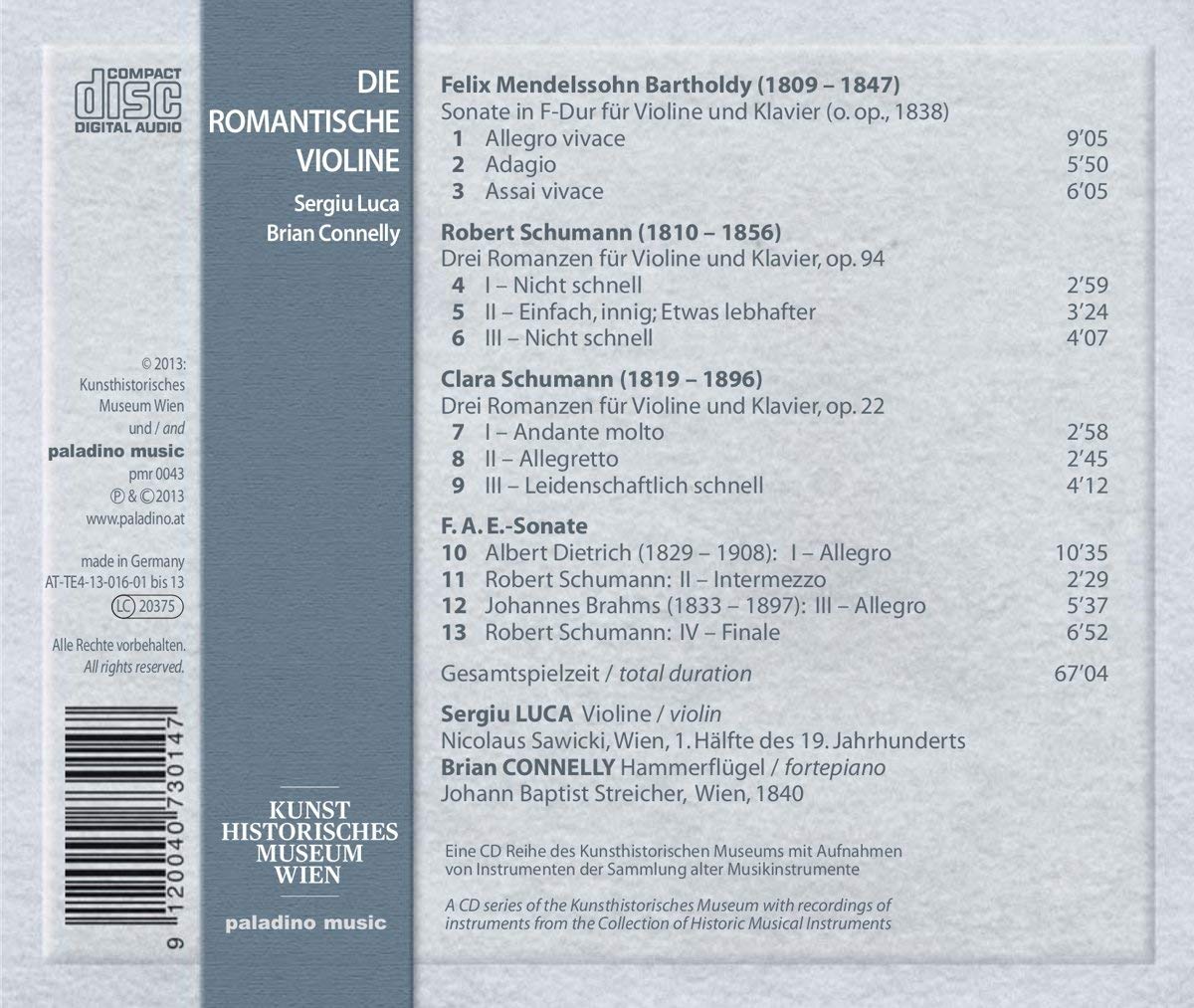 Die Romantische Violine - Mendelssohn, Clara Schumann, Brahms, Robert Schumann, A. Dietrich - slide-1