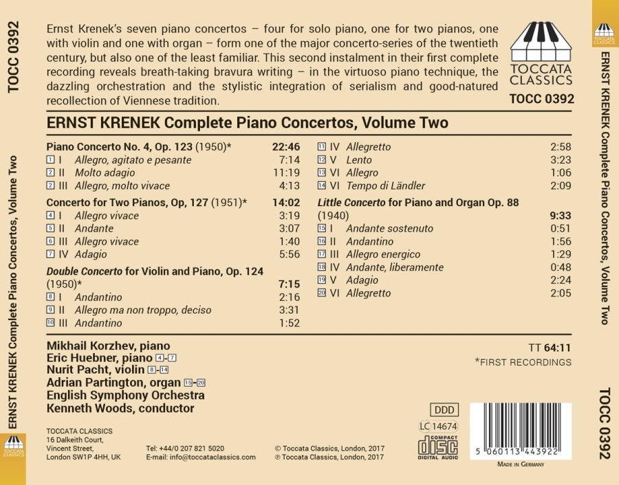 Krenek: Complete Piano Concertos Vol. 2 - slide-1