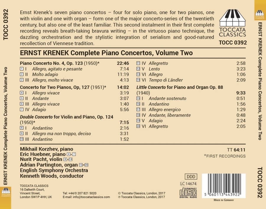 Krenek: Complete Piano Concertos Vol. 2 - slide-1