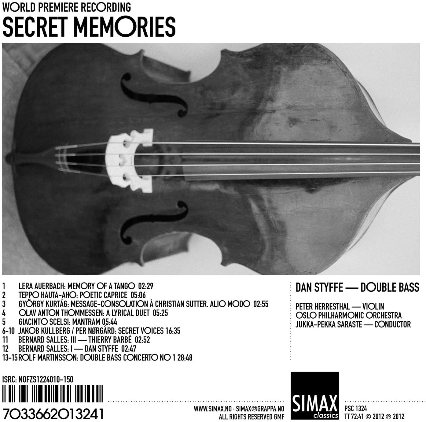 Secret Memories - Salles, Scelsi, Kurtág, Auerbach, Nørgård, ... - slide-1