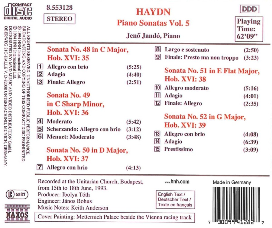 HAYDN: Piano Sonatas Vol. 5 - slide-1