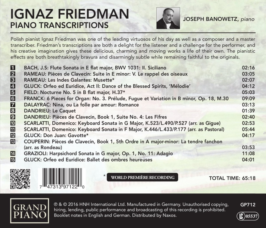 Friedman: Piano Transcriptions - slide-1