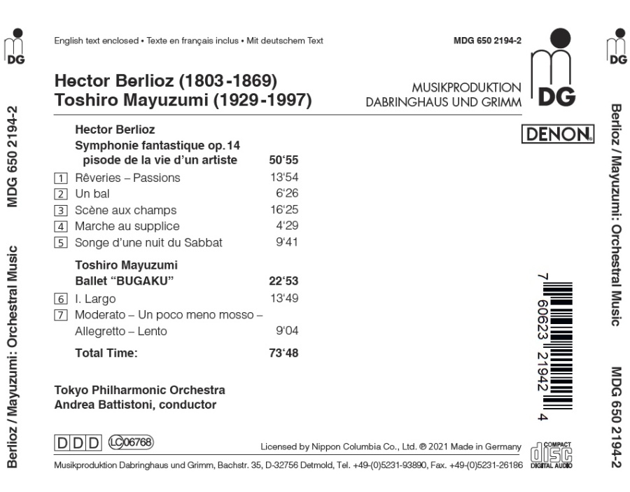 Berlioz: Symphonie Fantastique; Mayuzumi: Ballet “Bugaku” - slide-1