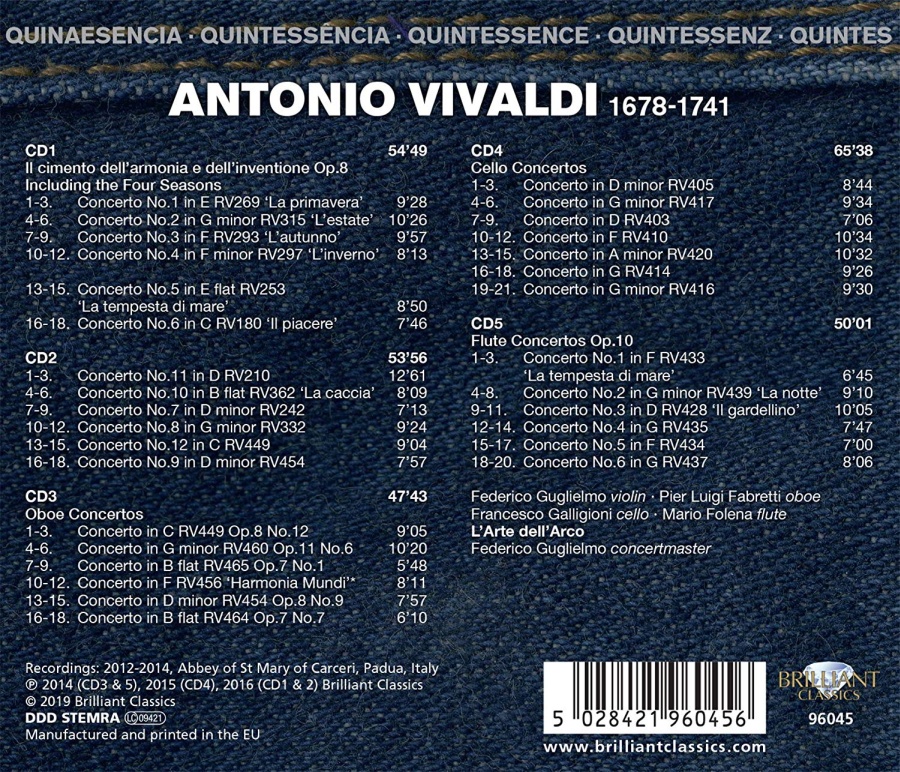 Quintessence Vivaldi: Four Seasons; Cello, Oboe & Flute Concertos - slide-1