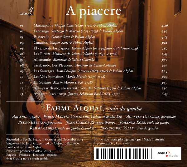 A piacere - Music for viola da gamba: Marais, Sanz, Sainte-Colombe, ... - slide-1