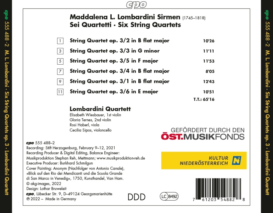 Lombardini Sirmen: Six String Quartets - slide-1