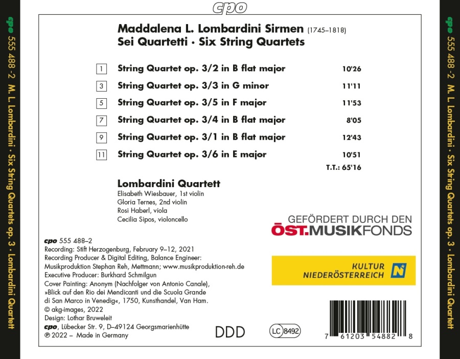 Lombardini Sirmen: Six String Quartets - slide-1