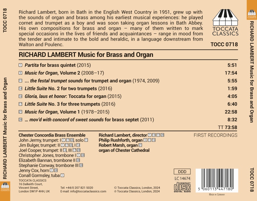 Lambert: Music for Brass and Organ - slide-1