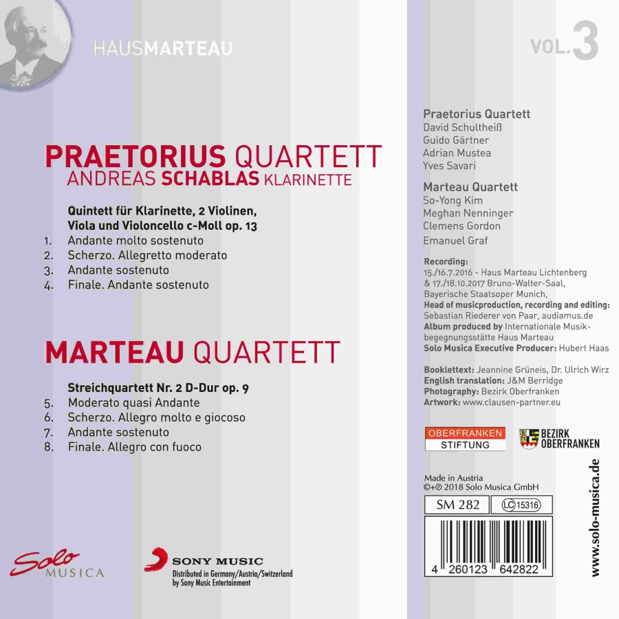 Marteau: Clarinet Quintet; String Quartet - slide-1