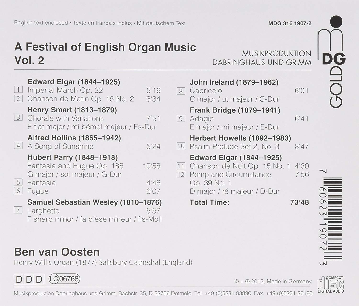 Festival of English Organ Music Vol. 2 - slide-1