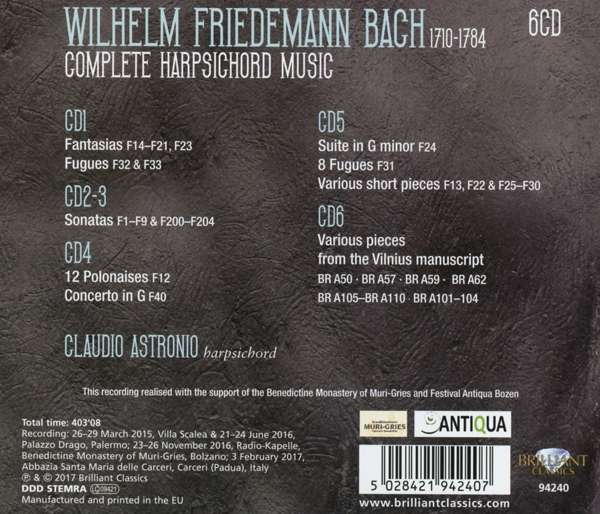 W.F. Bach: Complete Harpsichord Music - slide-1