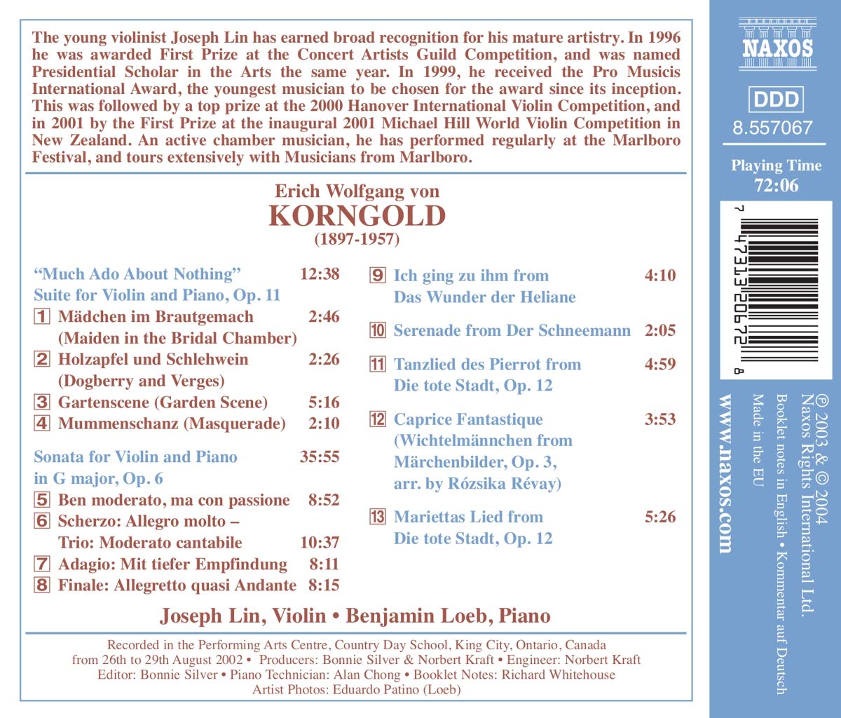 KORNGOLD: Violin Sonata; Die tote Stadt - slide-1