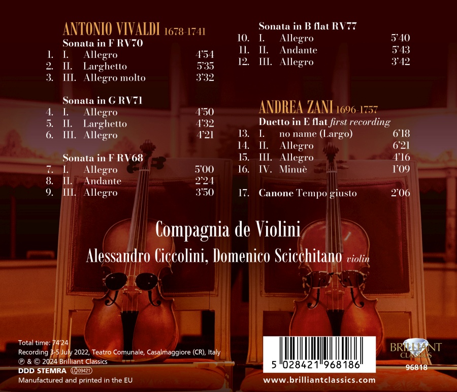 Vivaldi: Sonatas for 2 Violins - slide-1