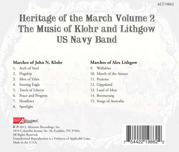 Heritage of the March Vol. 2 - The Music of John Klohr and Alex Lithgow - slide-1