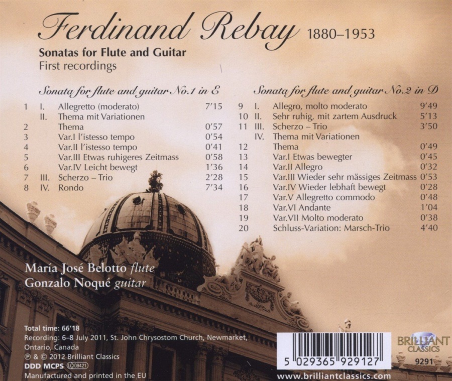 Rebay: Flute and guitar sonatas - slide-1