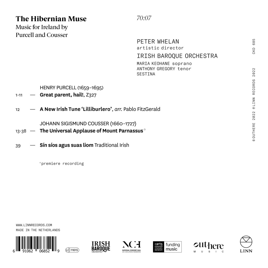 The Hibernian Muse - Music for Ireland by Purcell and Cousser - slide-1