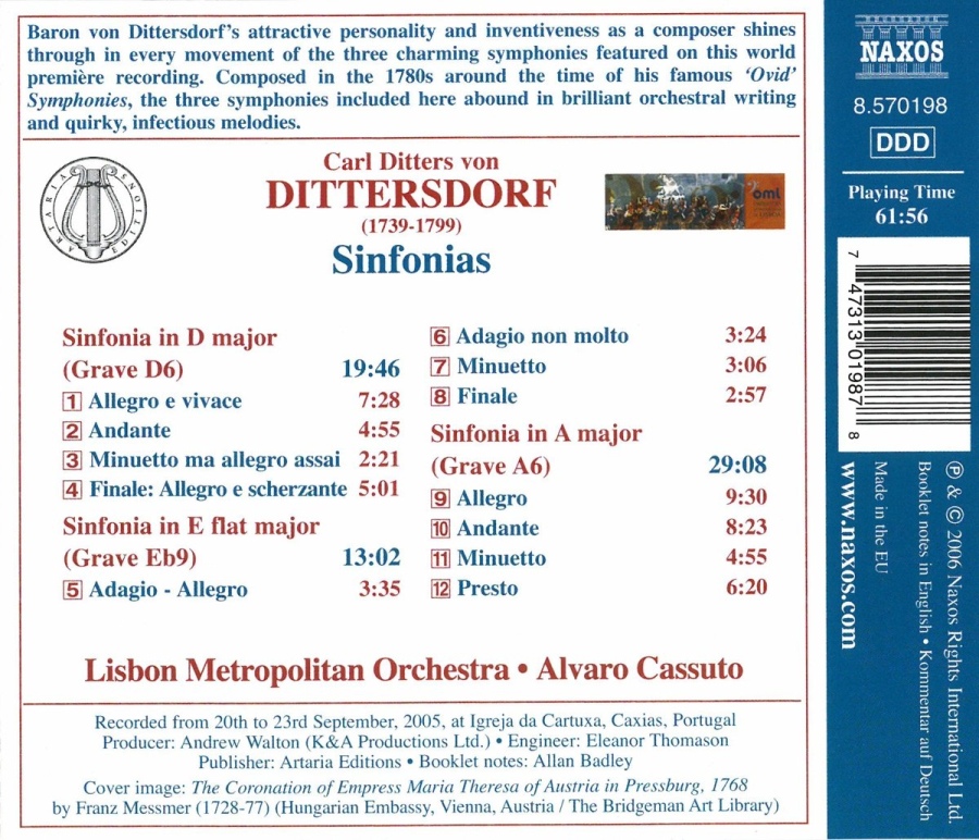 Dittersdorf: Symphonies - slide-1